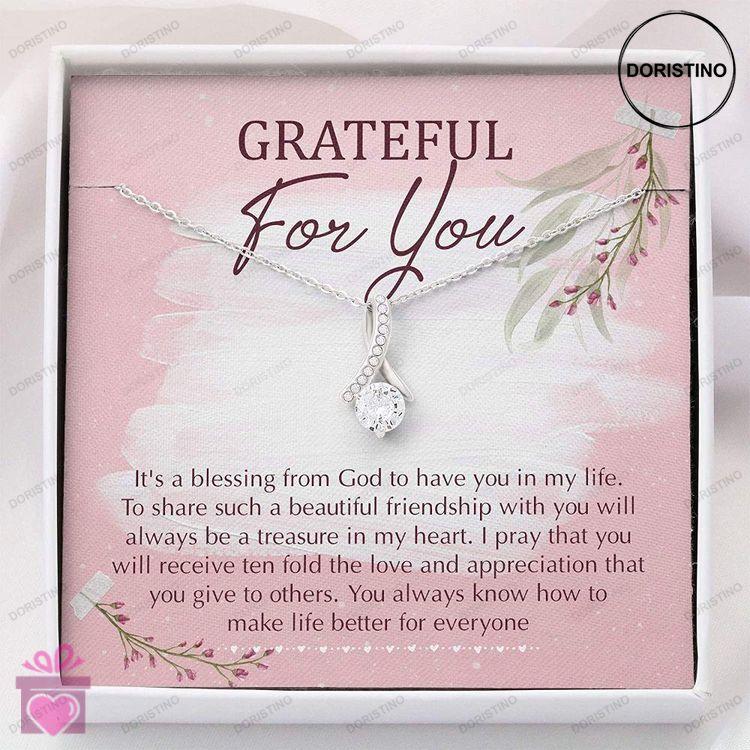 Best Friend Necklace Grateful For You Necklace  Alluring Beauty  Necklace With Gift Box Doristino Awesome Necklace